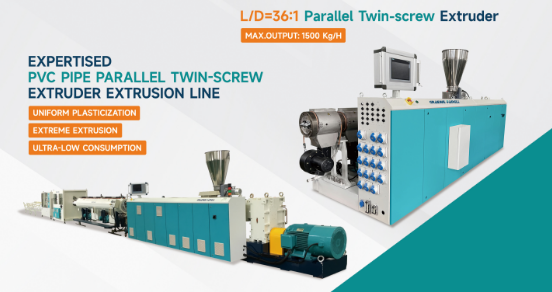 Estrusore per linea di estrusione di tubi in PVC-U